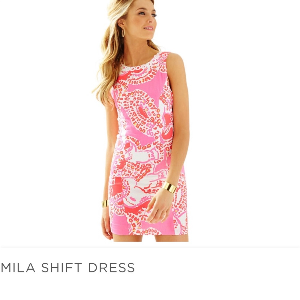 Lilly Pulitzer Mila Shift dress elephant print EUC